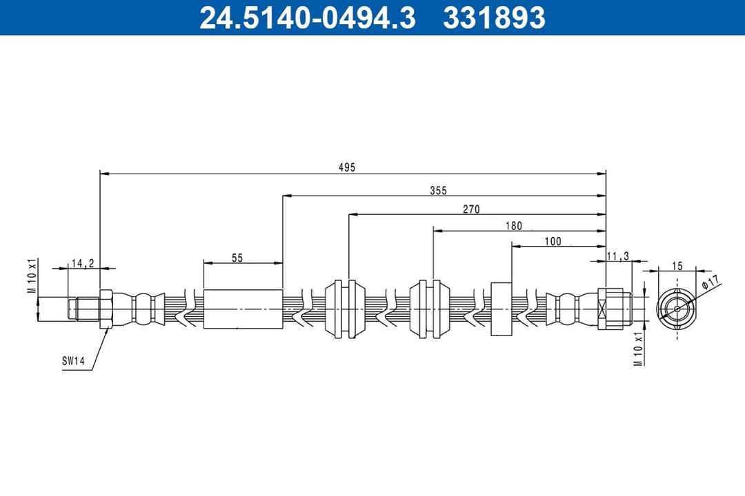 Furtun frana ATE 24.5140-0494.3