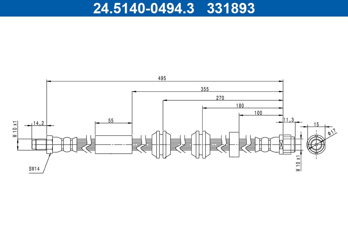 Furtun frana ATE 24.5140-0494.3