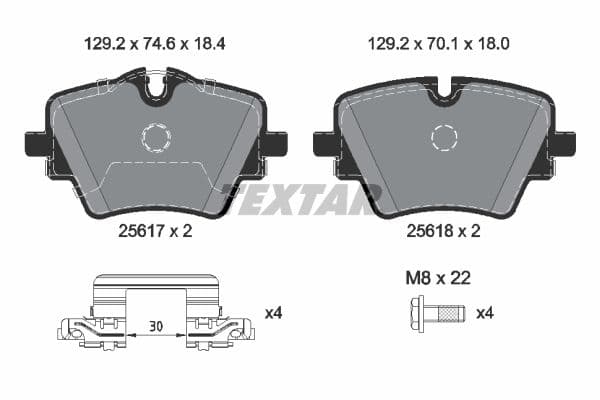 set placute frana,frana disc TEXTAR 2561703