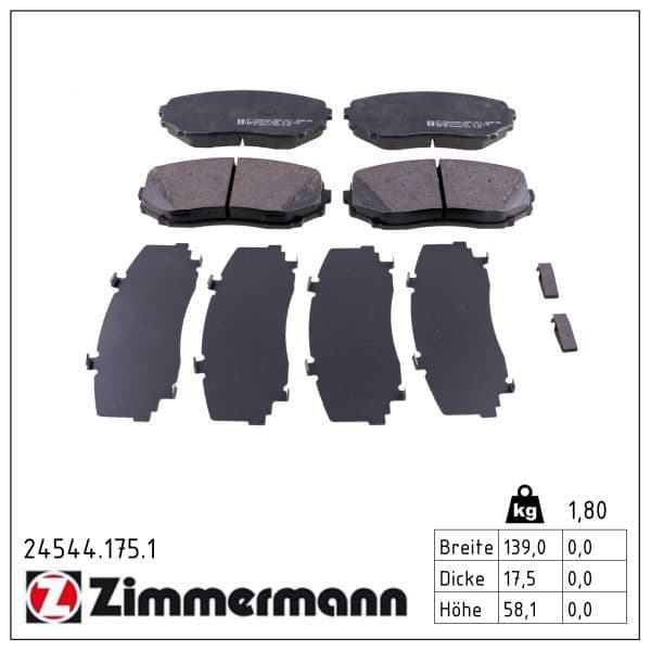 set placute frana,frana disc ZIMMERMANN 24544.175.1