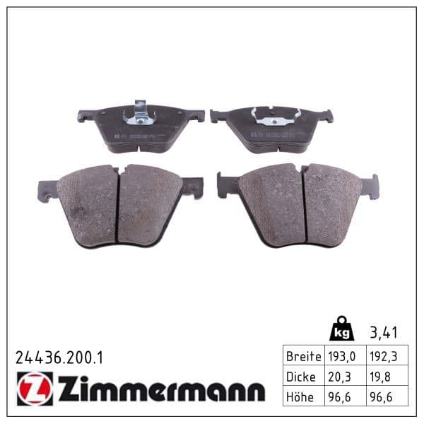 set placute frana,frana disc ZIMMERMANN 24436.200.1