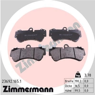set placute frana,frana disc ZIMMERMANN 23692.165.1
