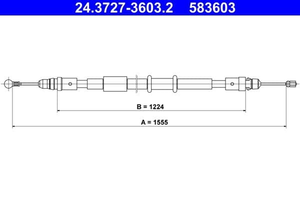 Cablu, frana de parcare ATE 24.3727-3603.2