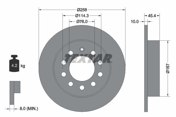 Disc frana TEXTAR 92166700
