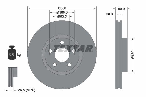 Disc frana TEXTAR PRO+ 92283105