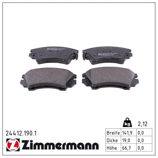 set placute frana,frana disc ZIMMERMANN 24412.190.1