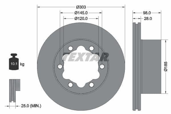 Disc frana TEXTAR PRO 92295303