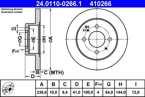 Disc frana ATE 24.0110-0266.1