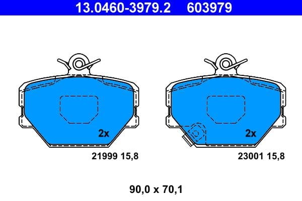set placute frana,frana disc ATE 13.0460-3979.2