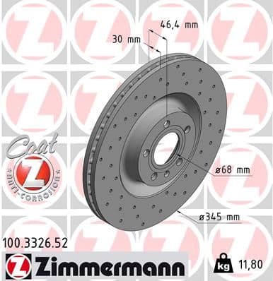 Disc frana ZIMMERMANN SPORT Z 100.3326.52