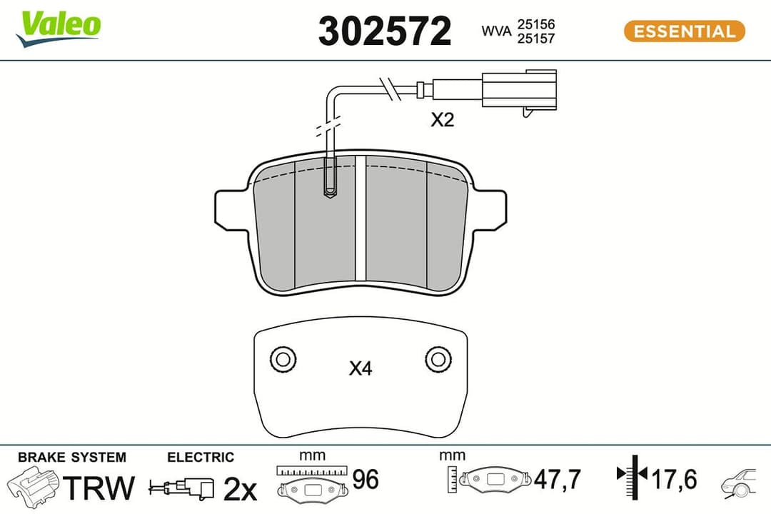 set placute frana,frana disc VALEO 302572