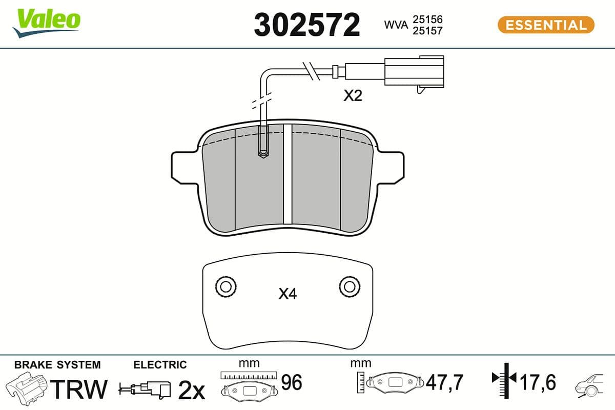 set placute frana,frana disc VALEO 302572