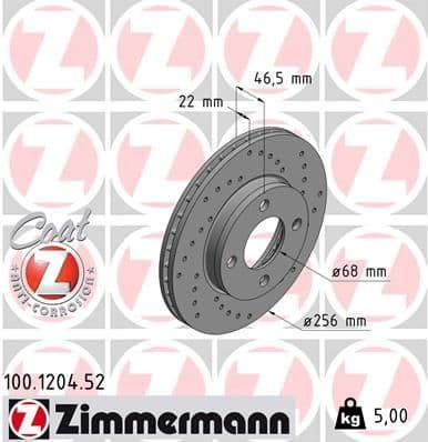Disc frana ZIMMERMANN 100.1204.52