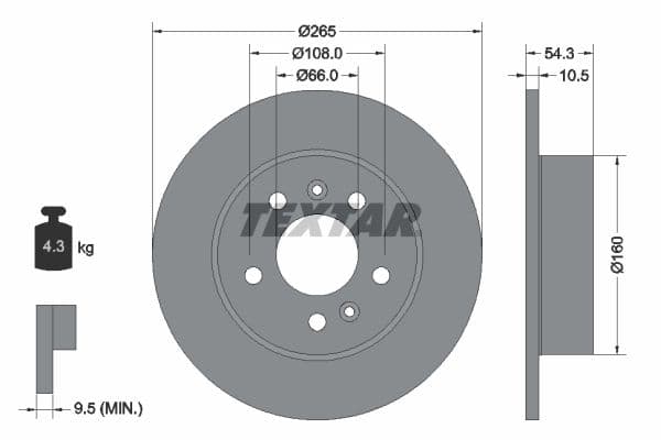 Disc frana TEXTAR 92096300