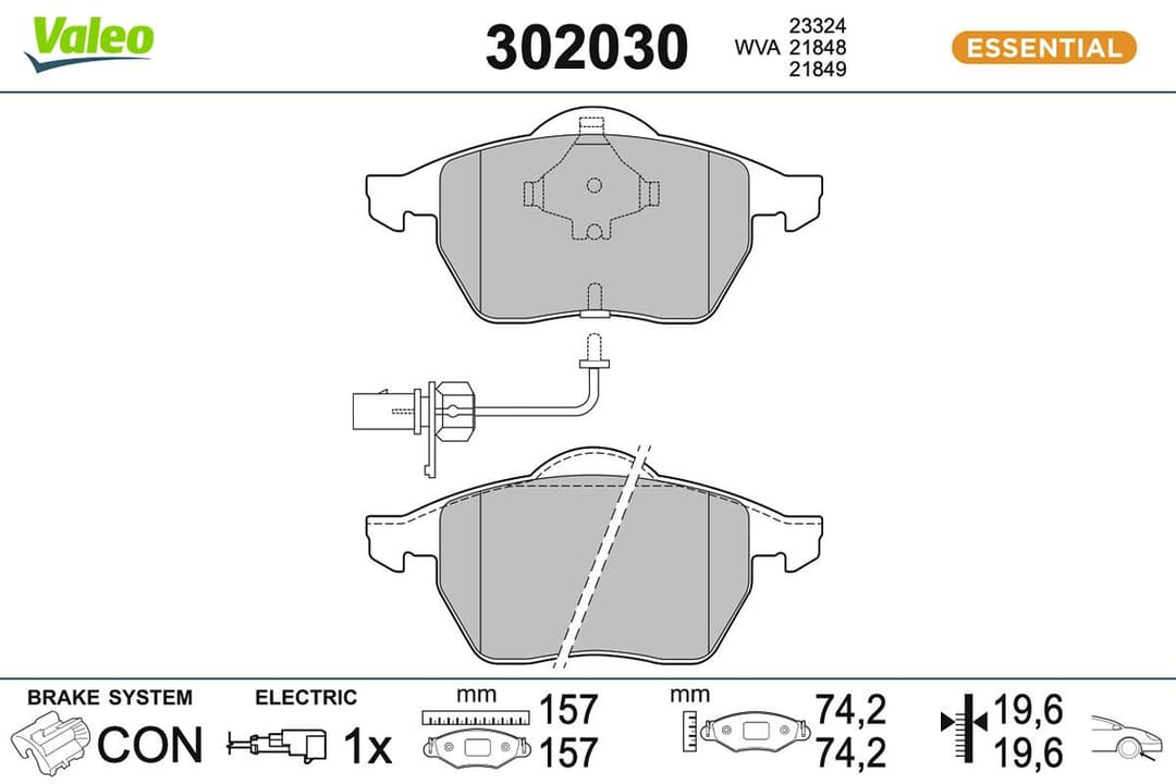set placute frana,frana disc VALEO 302030