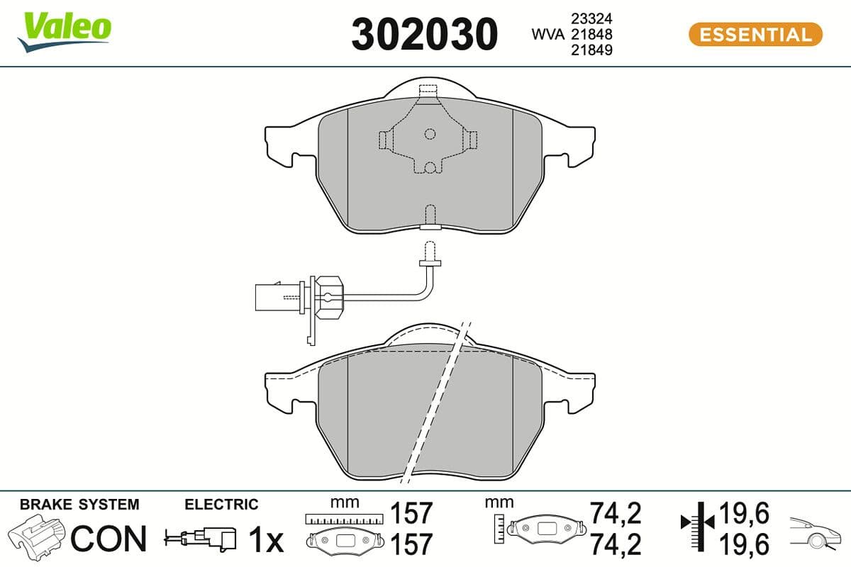 set placute frana,frana disc VALEO 302030