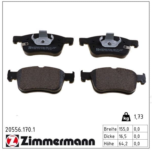 set placute frana,frana disc ZIMMERMANN 20556.170.1