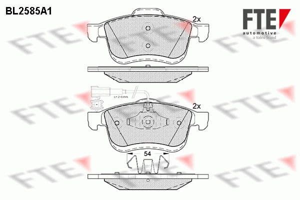 set placute frana,frana disc FTE 9010836