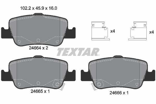 set placute frana,frana disc TEXTAR Q+ 2466401