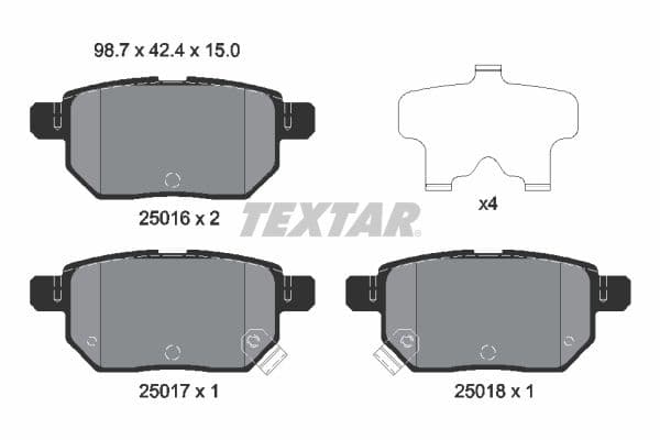 set placute frana,frana disc TEXTAR 2501601