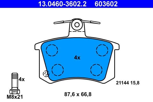 set placute frana,frana disc ATE 13.0460-3602.2