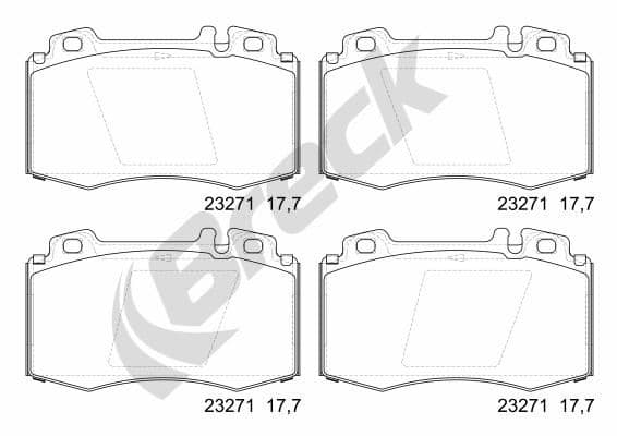set placute frana,frana disc BRECK 23271 00 552 20