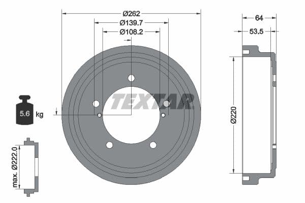 Tambur frana TEXTAR 94045700