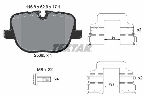 set placute frana,frana disc TEXTAR Q+ 2508501