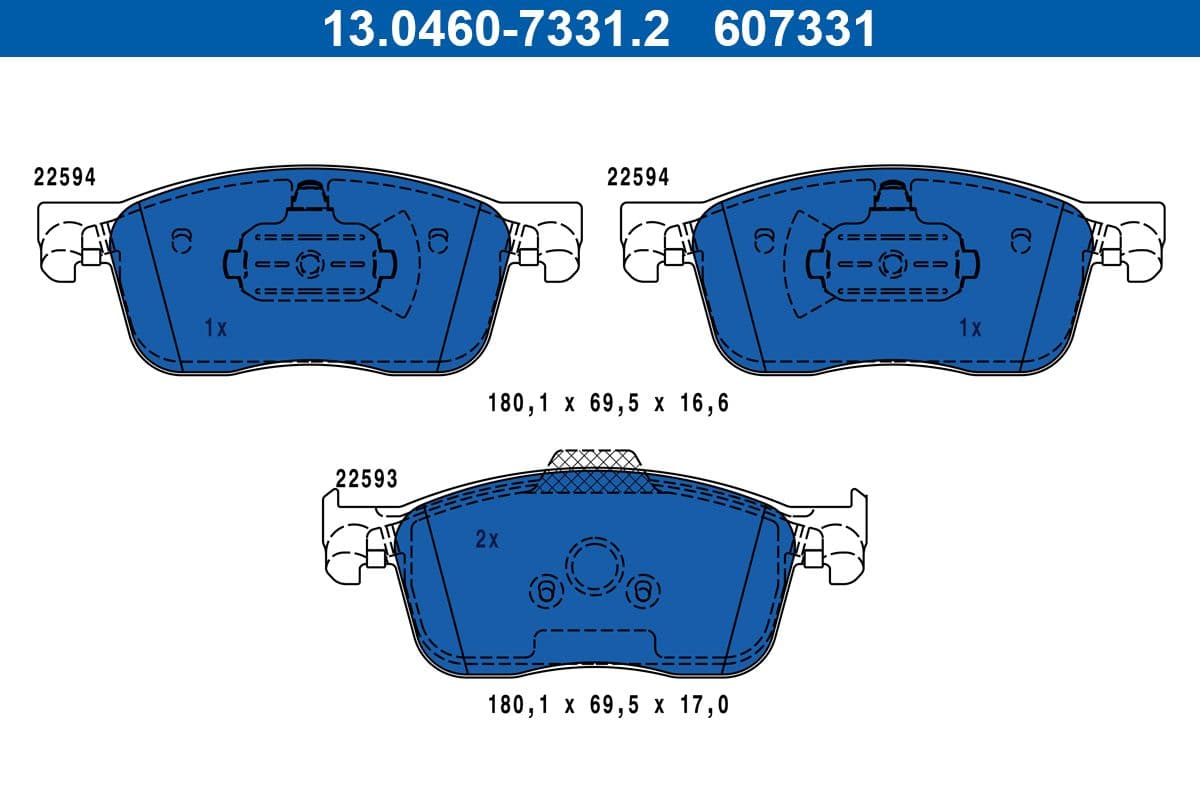 set placute frana,frana disc ATE 13.0460-7331.2
