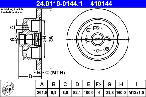 Disc frana ATE 24.0110-0144.1
