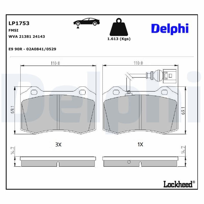 set placute frana,frana disc DELPHI LP1753
