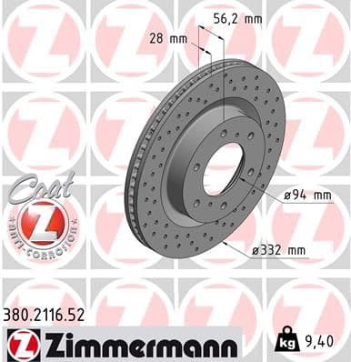 Disc frana ZIMMERMANN SPORT Z 380.2116.52