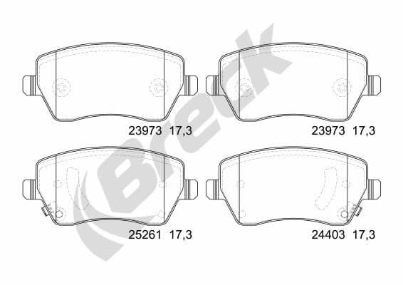 set placute frana,frana disc BRECK 24403 00 702 00
