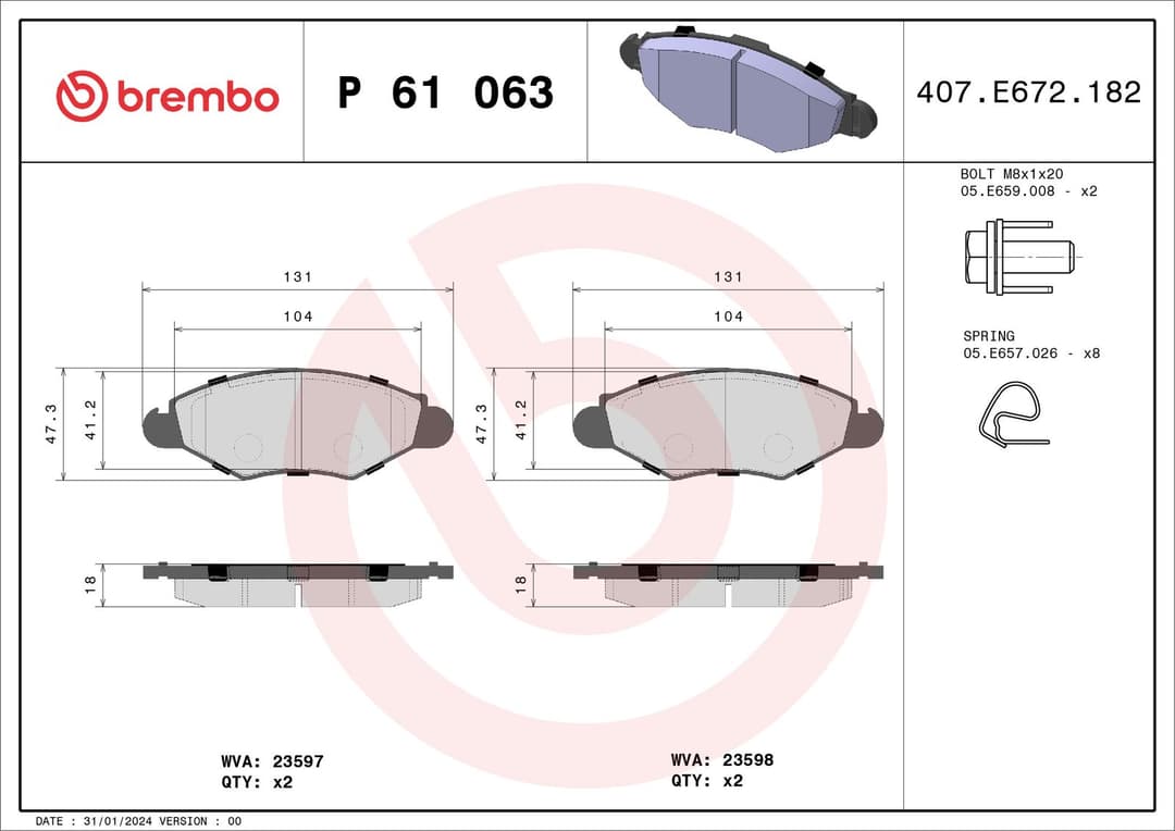 set placute frana,frana disc BREMBO PRIME LINE P 61 063