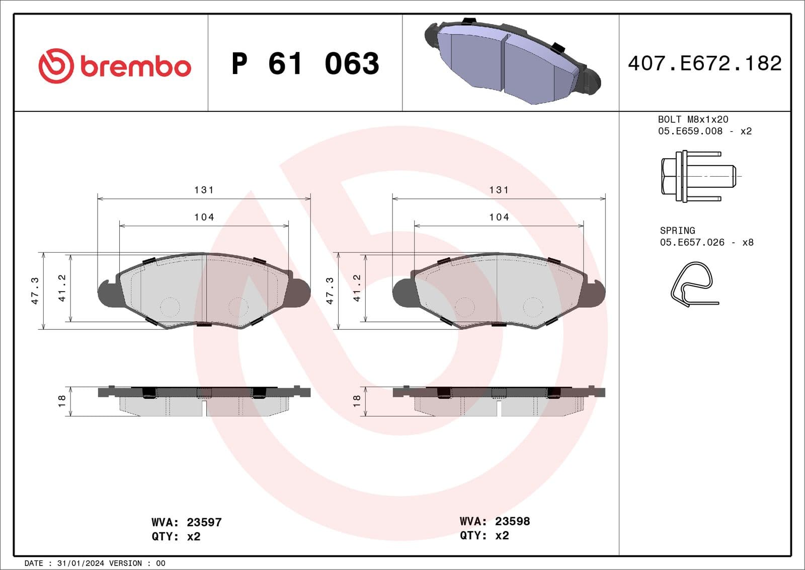 set placute frana,frana disc BREMBO PRIME LINE P 61 063