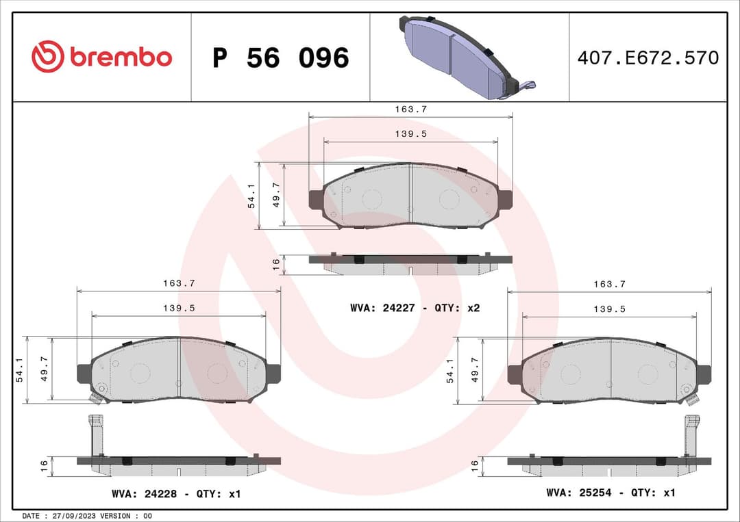 set placute frana,frana disc BREMBO PRIME LINE P 56 096