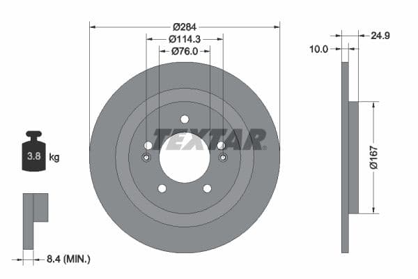 Disc frana TEXTAR PRO 92239103