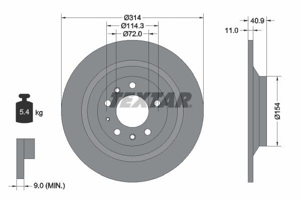 Disc frana TEXTAR 92166400