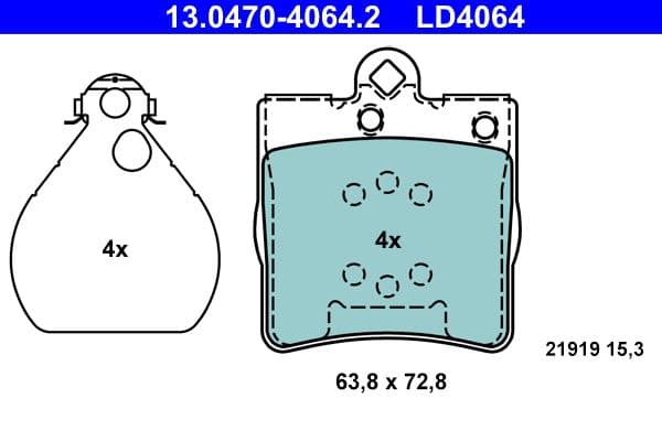set placute frana,frana disc ATE Ceramic 13.0470-4064.2