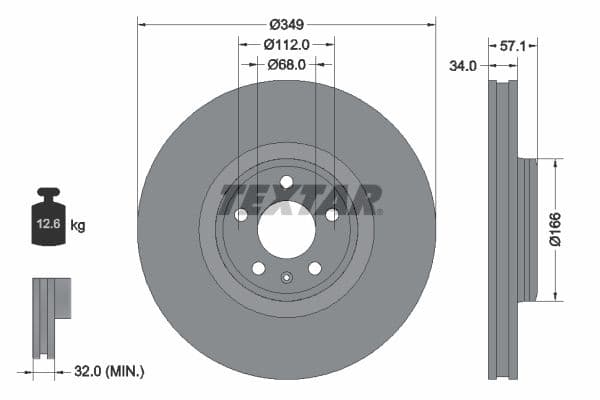 Disc frana TEXTAR PRO+ 92289305