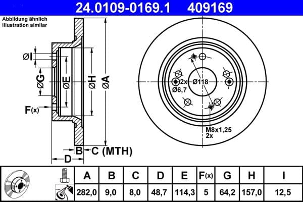 Disc frana ATE 24.0109-0169.1