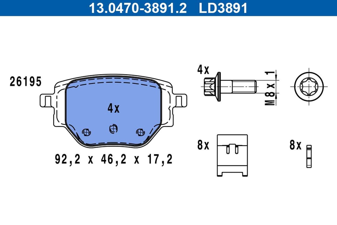 set placute frana,frana disc ATE Ceramic 13.0470-3891.2