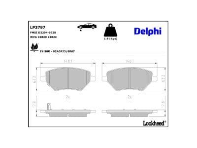 set placute frana,frana disc DELPHI LP3797