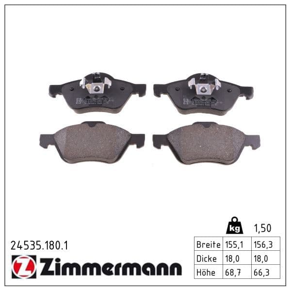 set placute frana,frana disc ZIMMERMANN 24535.180.1