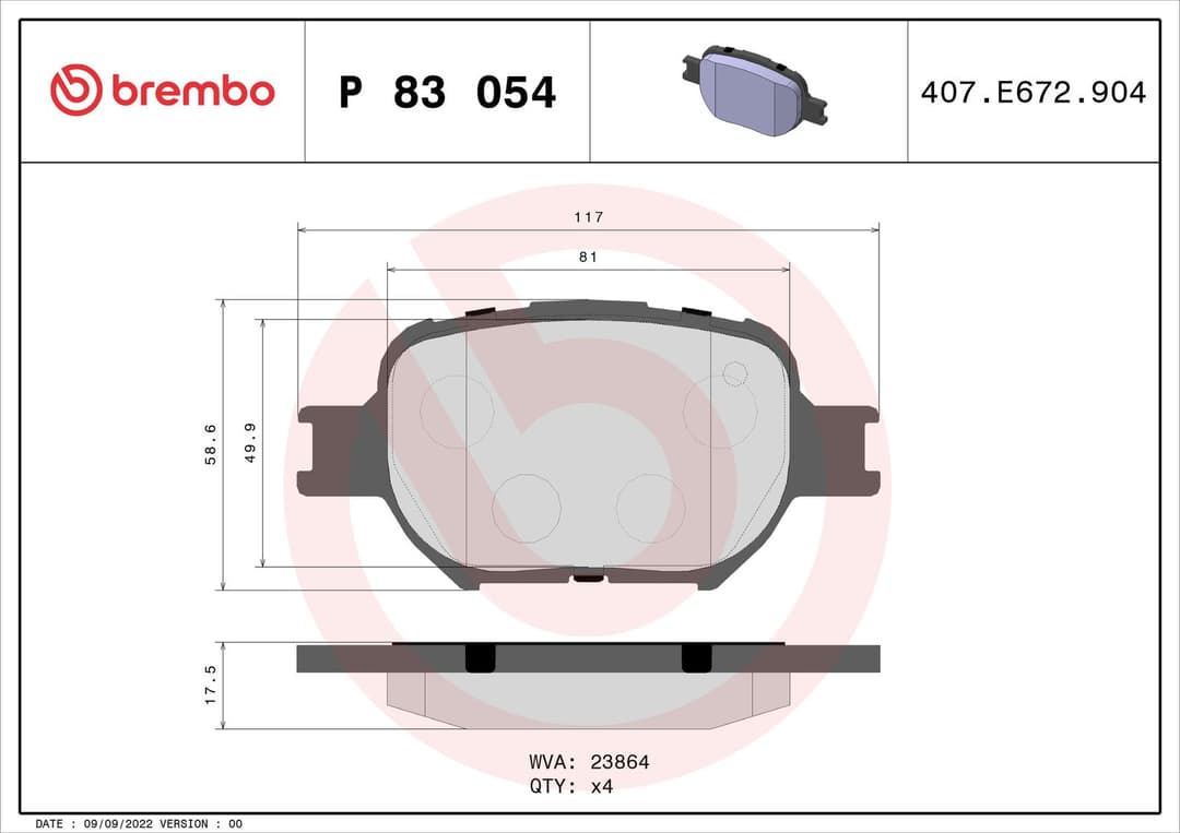 set placute frana,frana disc BREMBO PRIME LINE P 83 054