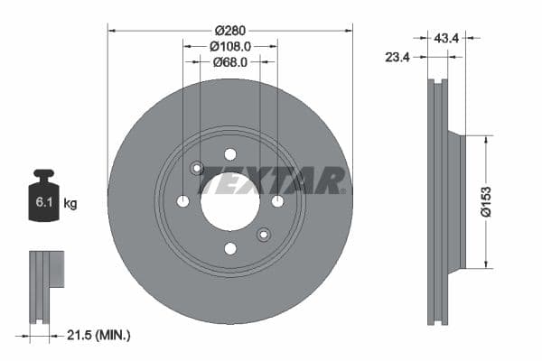 Disc frana TEXTAR 92048400