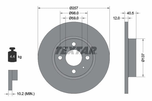 Disc frana TEXTAR PRO 92236703