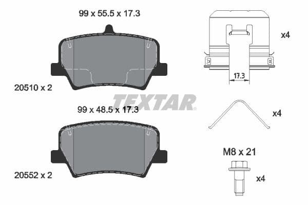 set placute frana,frana disc TEXTAR Q+ 2051001