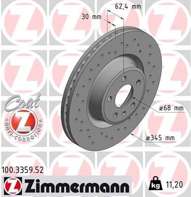 Disc frana ZIMMERMANN 100.3359.52
