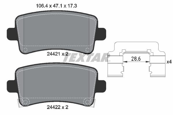 set placute frana,frana disc TEXTAR Q+ 2442102